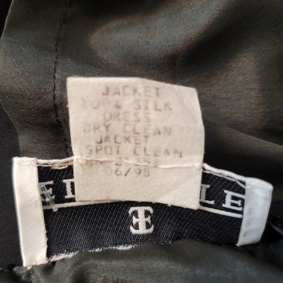 VTG ELLIETTE Silk Sheath Modest Dress Gown Black Embellish Neck Sleeveless Sz 10 - Picture 9 of 14